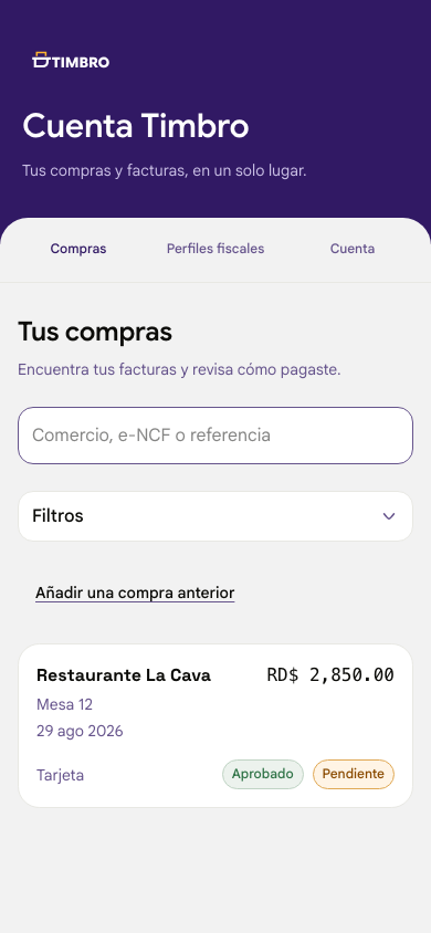 Historial de compras
